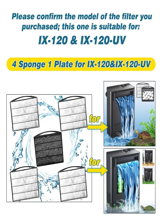 TARARIUM Aquarium Filters Accessories for Large IX-120 Filter & IX-120 U-V 4pcs Sponge Clip 1Pcs Ceramic Ball Plate Replacement for for Large IX-120 Filter & IX-120 U-V - Image 2